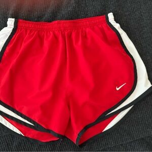 Nike Dri-Fit Tempo Red and White Athletic Shorts